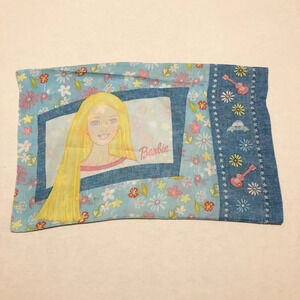 Vintage Barbie  Pillow Case Flowers Guitars Dan River Standard Pillowcase Flaws